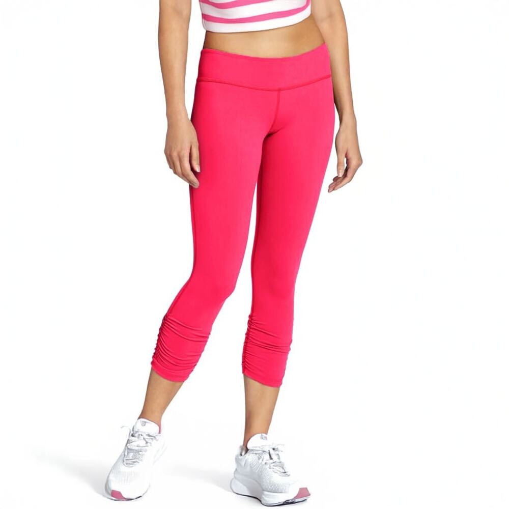NWT Beyond Yoga Neon Berry Cropped Gathered Legging Sz XXS